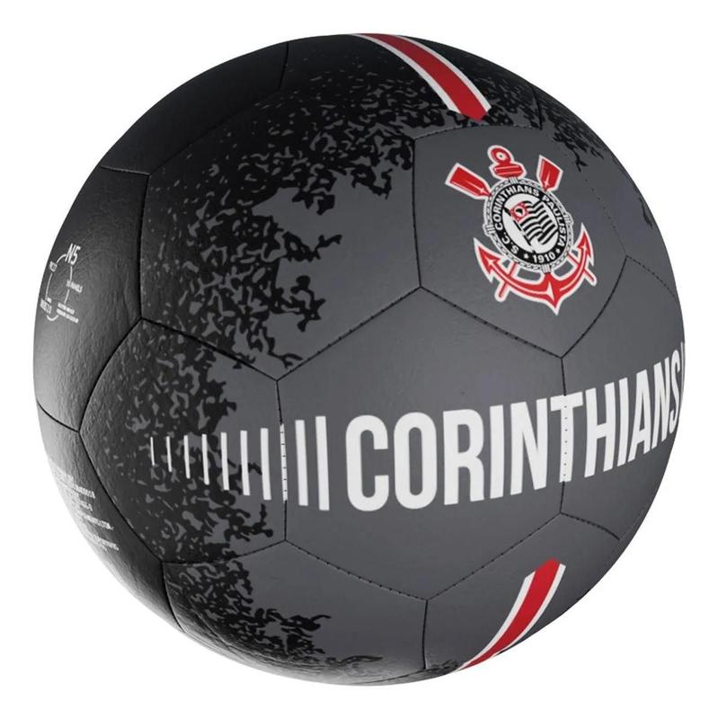 Bola de futebol corinthians dioses 2.0 preto-cinza-vermelho/nro 5